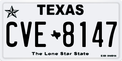 TX license plate CVE8147