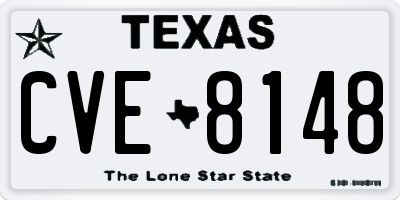TX license plate CVE8148