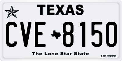 TX license plate CVE8150