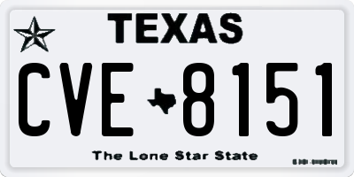 TX license plate CVE8151