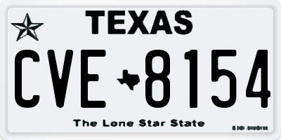 TX license plate CVE8154