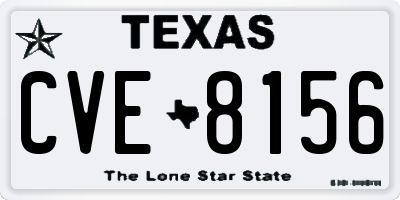 TX license plate CVE8156