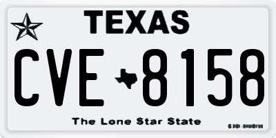 TX license plate CVE8158
