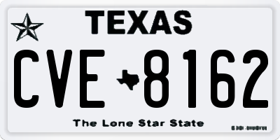 TX license plate CVE8162