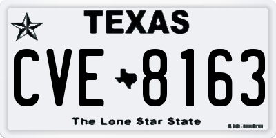 TX license plate CVE8163