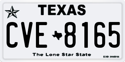 TX license plate CVE8165