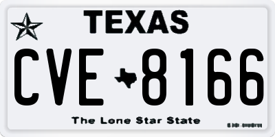 TX license plate CVE8166