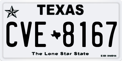 TX license plate CVE8167