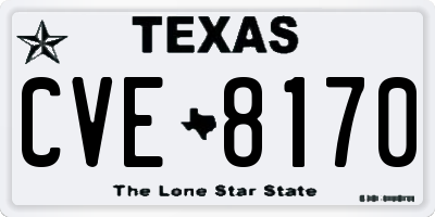 TX license plate CVE8170