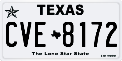 TX license plate CVE8172