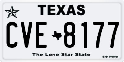 TX license plate CVE8177