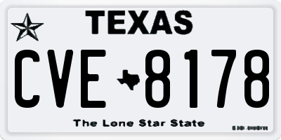 TX license plate CVE8178