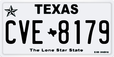 TX license plate CVE8179
