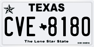TX license plate CVE8180