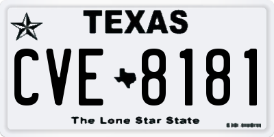 TX license plate CVE8181