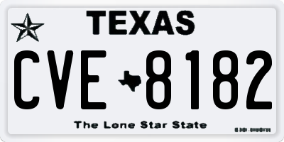 TX license plate CVE8182