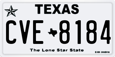 TX license plate CVE8184
