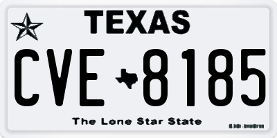 TX license plate CVE8185