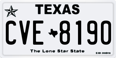 TX license plate CVE8190