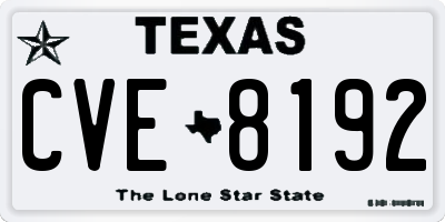 TX license plate CVE8192