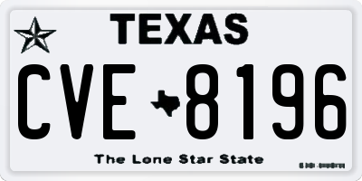 TX license plate CVE8196