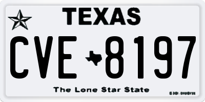 TX license plate CVE8197