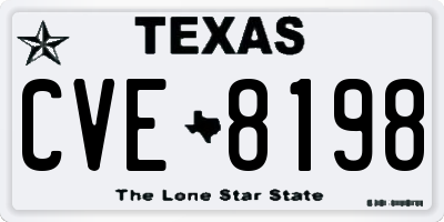 TX license plate CVE8198