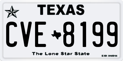 TX license plate CVE8199
