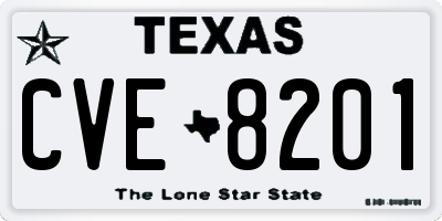 TX license plate CVE8201