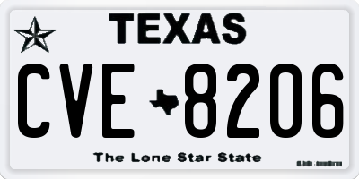 TX license plate CVE8206