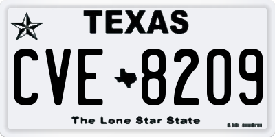 TX license plate CVE8209