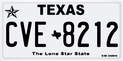 TX license plate CVE8212