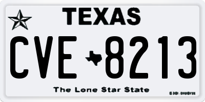TX license plate CVE8213