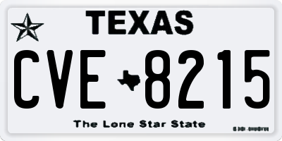 TX license plate CVE8215