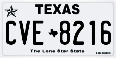 TX license plate CVE8216