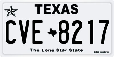 TX license plate CVE8217