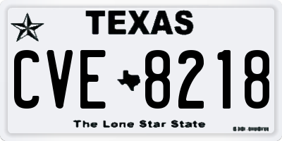 TX license plate CVE8218