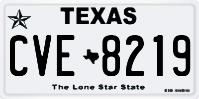 TX license plate CVE8219