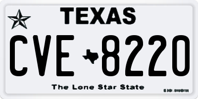 TX license plate CVE8220