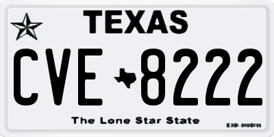 TX license plate CVE8222