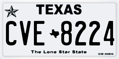 TX license plate CVE8224
