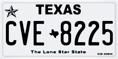 TX license plate CVE8225