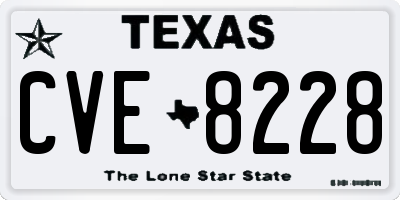 TX license plate CVE8228