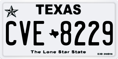TX license plate CVE8229