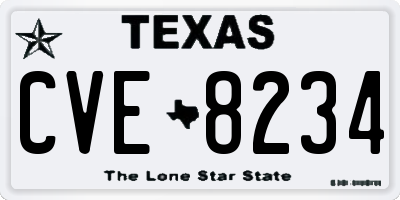 TX license plate CVE8234