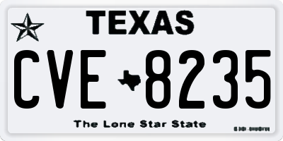 TX license plate CVE8235