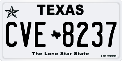 TX license plate CVE8237