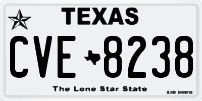 TX license plate CVE8238