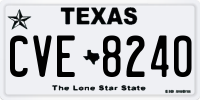 TX license plate CVE8240