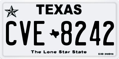 TX license plate CVE8242